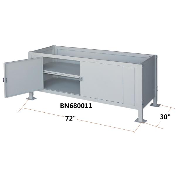 Movable Heavy Duty Steel Work Bench , Industrial Cabinet Work Table 30 Inch Depth
