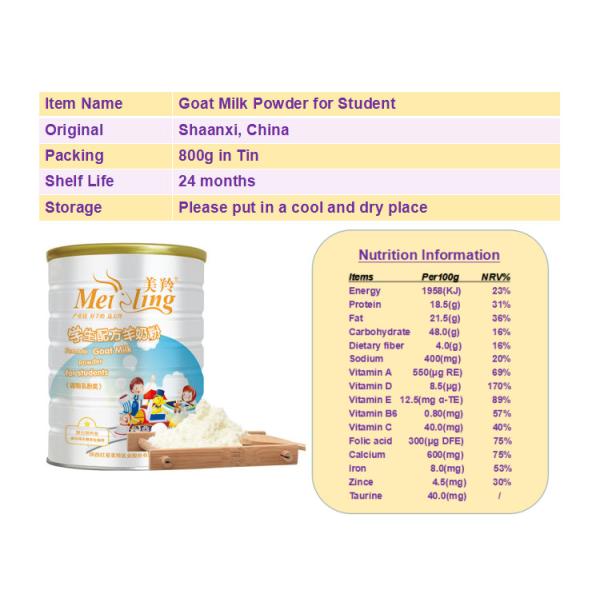 Качество еды 800g сформулировало сухое молоко козы студентов