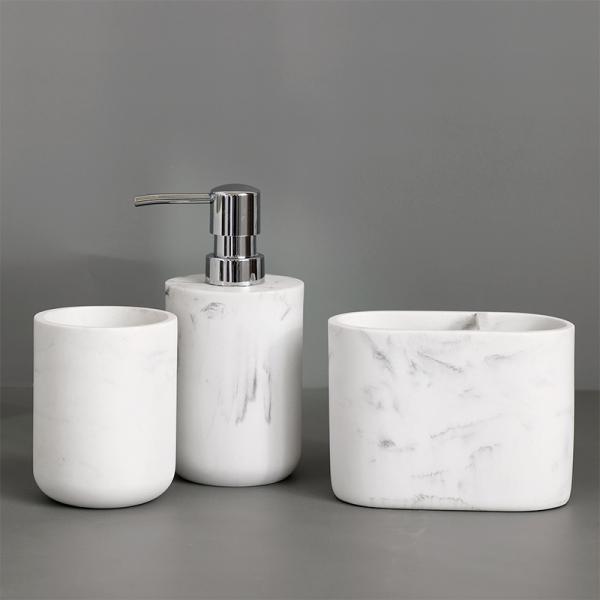 OEM Marble Ceramic Bathroom Soap Dispenser Set 5 Piece For Shower Room