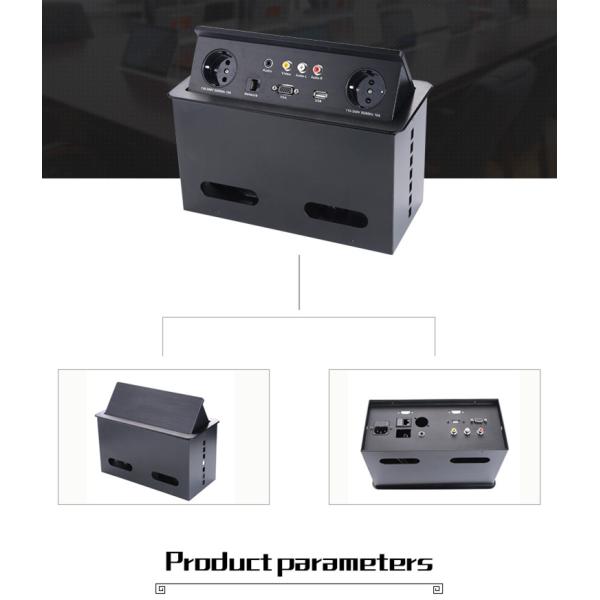 Black Color Flip Up Connector Conference Table Socket Desk Hidden Jack Outlet