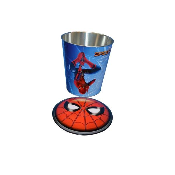 DADI Custom Logo Cheese Popcorn Tin Tinplate Popcorn Metal Bucket with Lid
