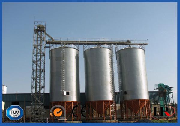 Corrugated Hot Dip Galvanized Grain Storage Bins With Temperature Moisture Inspection Sensor
