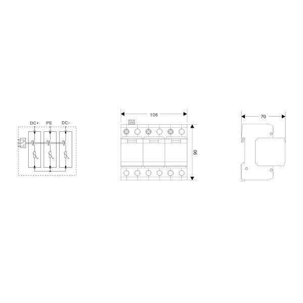 BRPV3-1000 12.5 DC тип 1 T1 SPD Pv Dc Устройство защиты от перенапряжения Dc Suppressor DC PV Солнечная энергия 1000V Защитник от перенапряжения Überspannung schutz солнечное подавление напряжения