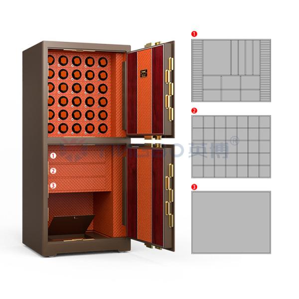Boîte de verrouillage à double compartiment pour bijoux, boîte de verrouillage d'empreintes digitales H1680mm, boîte de sécurité pour montres