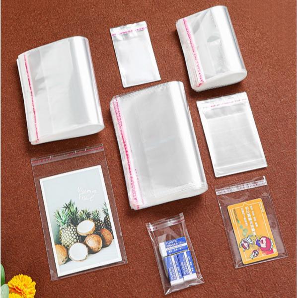 Width 20cm Wholesale Customized Self Seal Adhesive Bopp Pp Opp Poly Plastic Cello Packaging Bags for Candy Garment Clothing