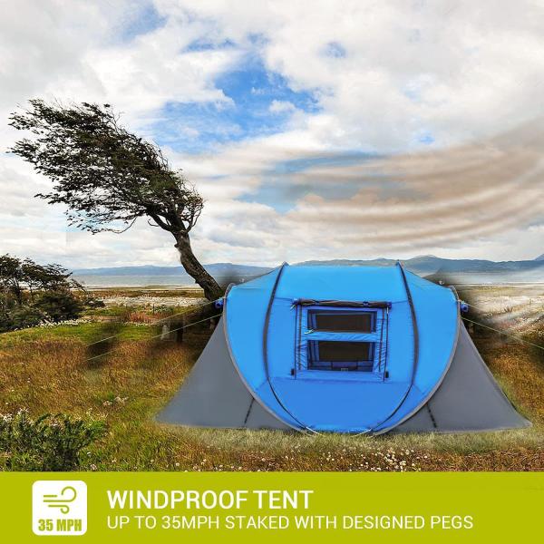 Easy Pop up Four-season Glass Fiber Camouflage Tent Vestibule Double Layer Waterproof Big Space 2-8 People Automatic Opening