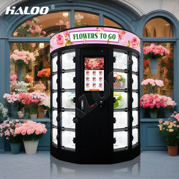 Haloo vending machine supplier 30 grid flower vending machine with cooling and humidification system, free customization of logo