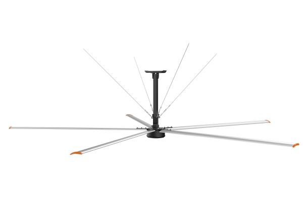 Stronger Torque Lower Noise Commercial HVLS Fan For Auto Parts Warehouse