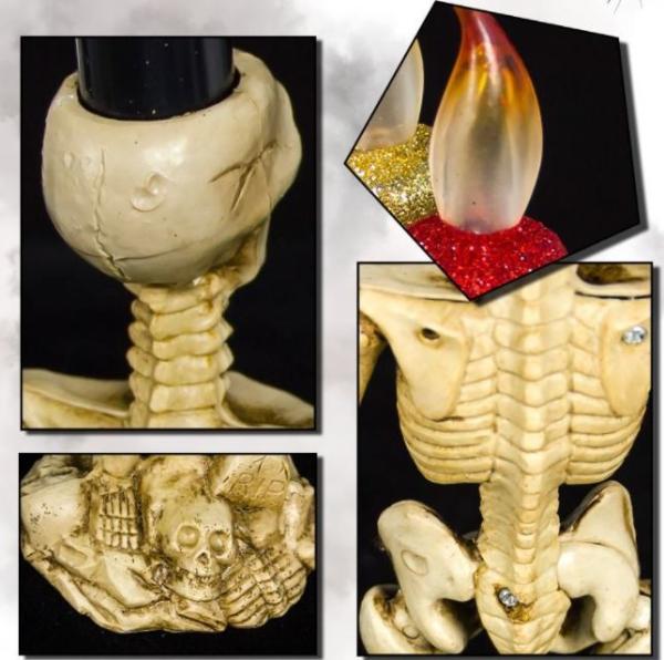 Resin Halloween Skull Candle Holder for Table Halloween Candlestick Holders Ornament for Halloween Party