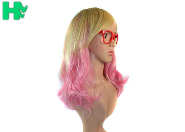 24 Inch Party Cute Blonde Cosplay Wig / Synthetic Human Hair Wigs for Women