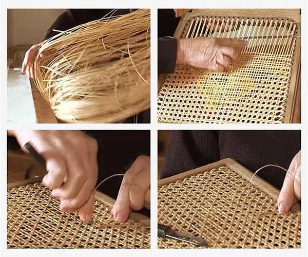 Salon en bois solide en bois naturel de fauteuil nordique de rotin dinant la chaise