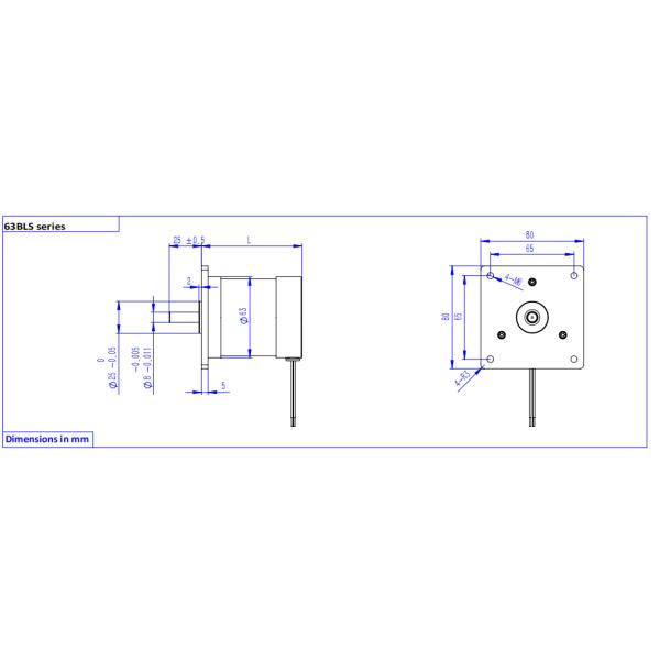 Size 63mm 63BLS Series Brushless Dc Motor Rated Torque Up To 0.8Nm to Replace Dunker Motors 50 watt 100 watt 200 watt