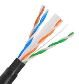 CAT6A exterior Lan Cable Utp 305m 23/24 de cobre desencapado do preto Calibre de diâmetro de fios