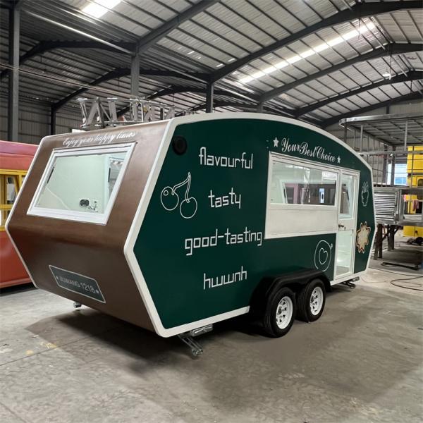 Remorque militaire de cuisine de magasin de casse-croûte de roues portatives de la remorque 2-4