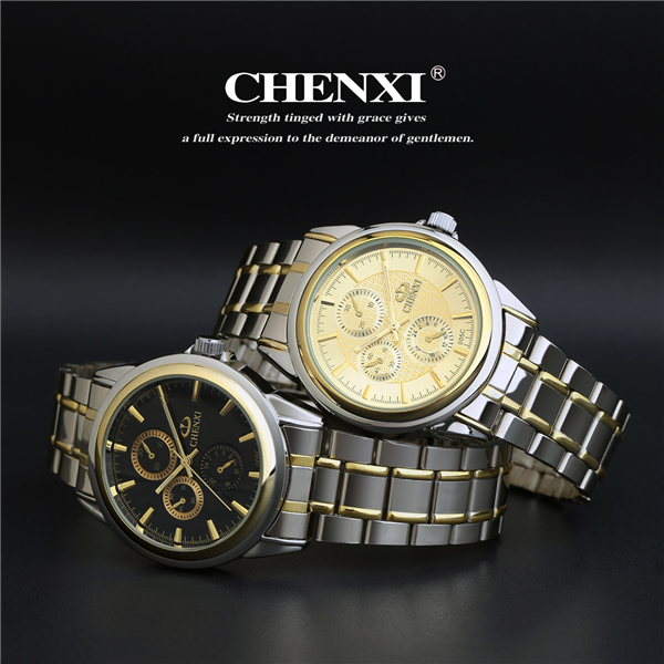 L005C6 Rose Gold Big Dial Wristwatch Watch Box Hand Pointer Stainless Steel Quartz Watches