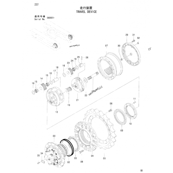 ZX120 Travel Reduction for HItachi Excavator Spare Parts 9180731 9181123 Walking Reducer Gearbox OEM