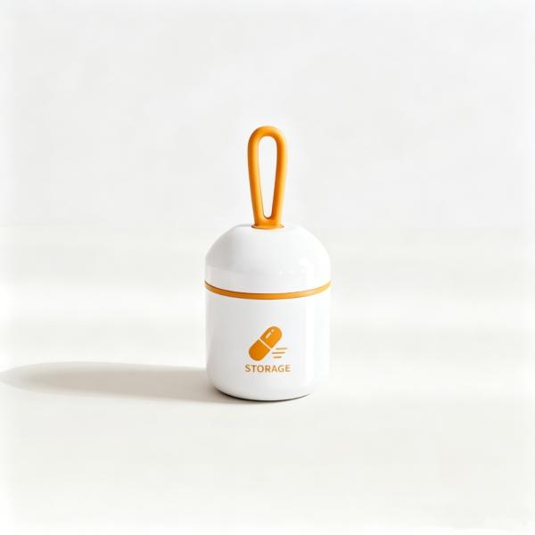 Pillbox keychain, small pillbox, storage box, removable divider, moisture-proof silicone pillbox, suitable for outdoor camping and travel.
