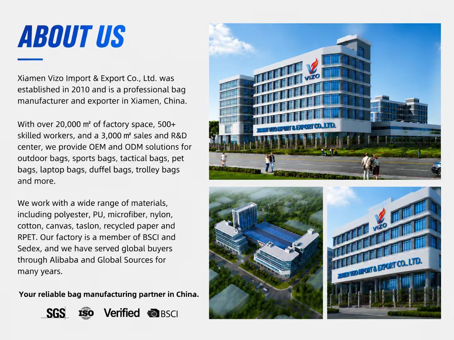 XIAMEN VIZO IMPORT & EXPORT CO., LTD.