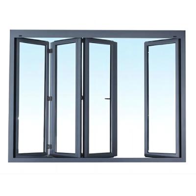Custom Design Thermal Break Aluminum Bi Folding Glass Windows with Double Glazed