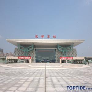 Windproof Aluminium Eaves Linear Strip Ceiling White PVDF Exterior Suspending