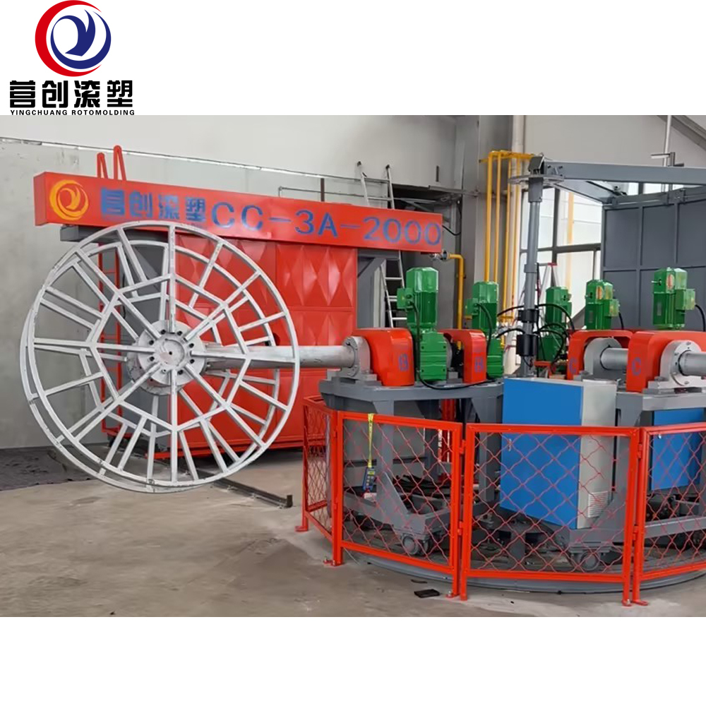  Intelligent PLC Controlled CC-3A-2000 Three-Arm Rotomolding Machine, Customizable Rotary Plastic Production Line Equipment