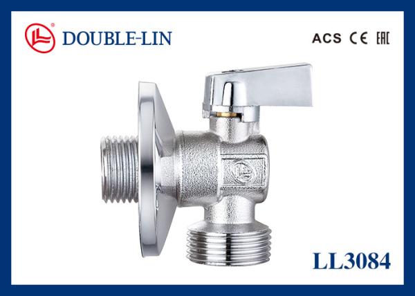 10 Bar Brass Angle Valves for Washing Machine/Chrome Plated with High-Density Brass Valve Body and Material for Industrial