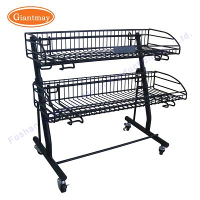 Os suportes do metal da bancada prendem Mesh Baskets Tabletop Display