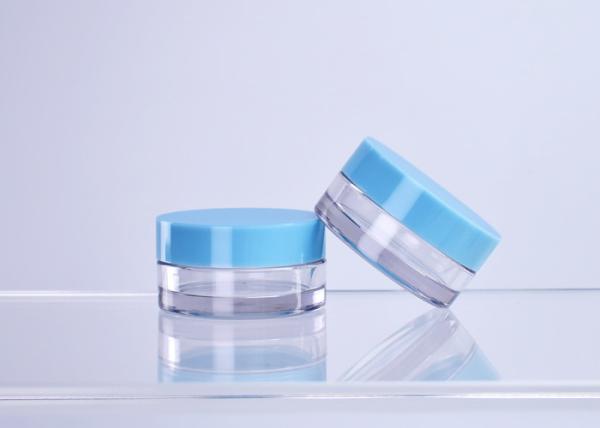 Thick Wall clear transparent Recyclable Plastic PET Cosmetics Jar 0.5OZ For Eye Face Cream With Classic Cylinder Shape