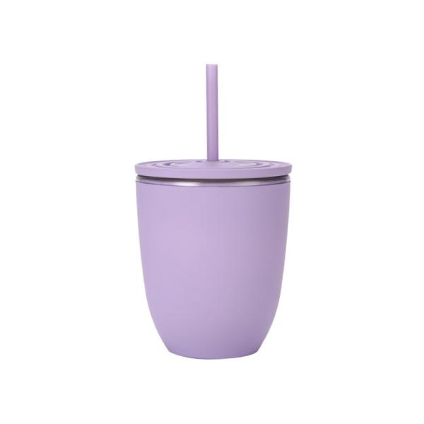 wholesale Summer Double wall Plastic mug Lightweight Large Capacity Portable Rubber Coated With Vehicle Mounted Frosted Straw water bottle