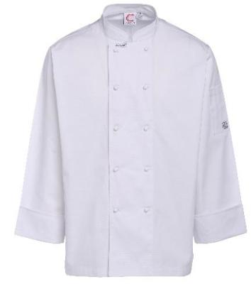 Levante-se o revestimento branco do cozinheiro chefe do colar