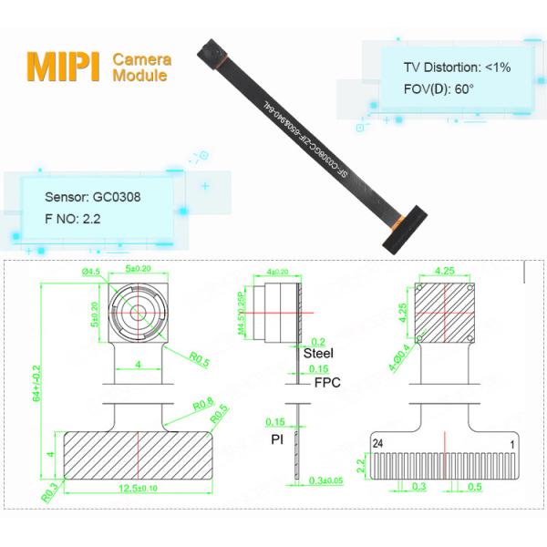 0.3MP Фиксированный фокус GC0308 VGA CMOS Модуль камеры Сенсор изображения Модуль камеры Mipi