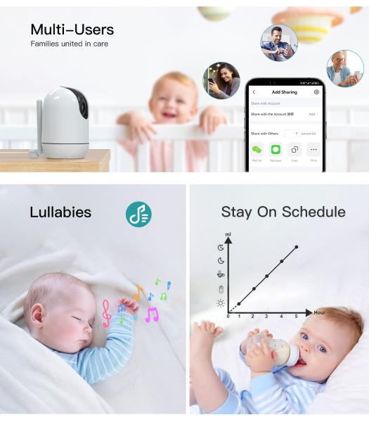 5 Inch 1080P Wireless Baby Monitor Cry Detection HD WIFI Baby Monitor With Tuya App