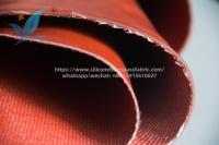 Tejido de fibra de vidrio recubierto de silicona de una sola cara roja de 0,8 mm