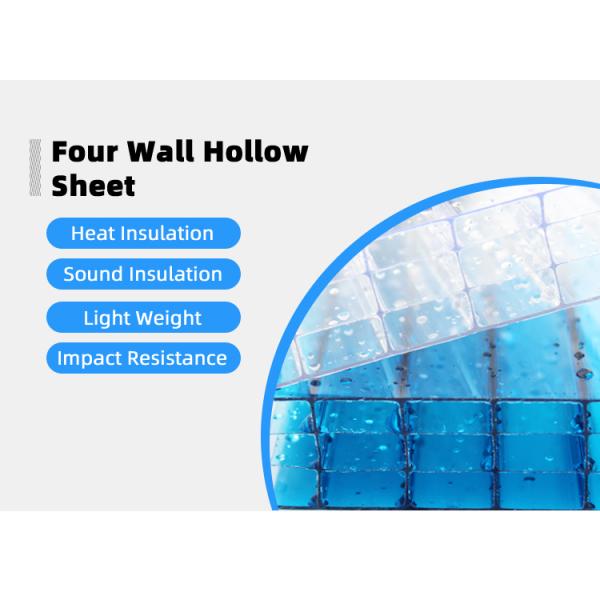 Anti UV 4mm 6mm 8mm 10mm Clear Alveolar Policarbonato Sheet , Hollow Poly Carbonate Panel