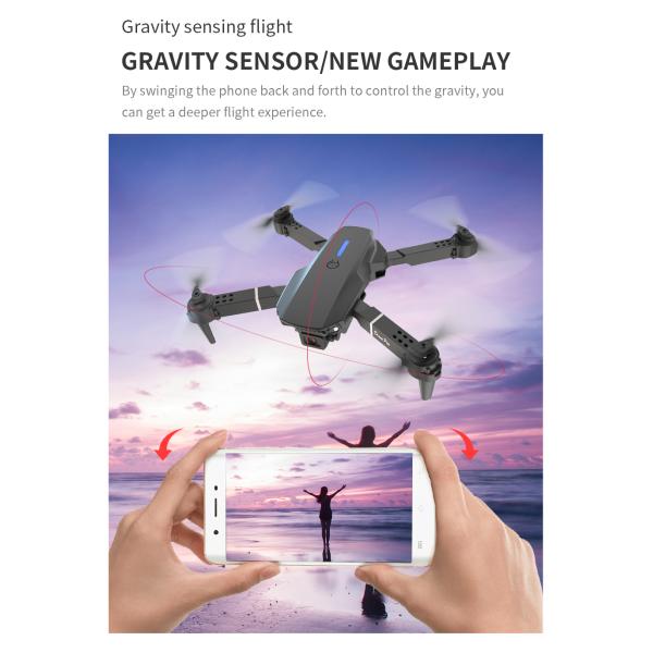 Professional Portable Drone E88 Pro with Dual Camera 4k 8k Wifi Fpv Quadcopter 3.7V 1800mAH Lithium Battery Capacity