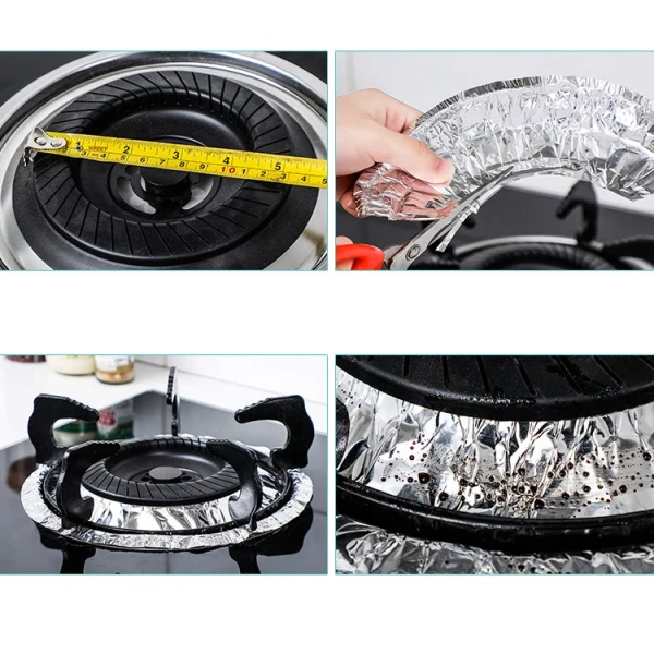Trivets Kitchen Accessories 10Pcs Aluminum Foil Cleaning Pad Covers for Gas Oven and Stove