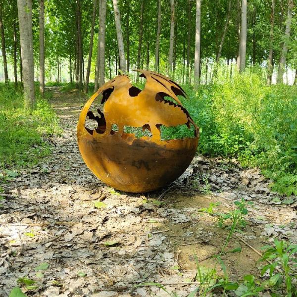 Garden Decorative Wood Burning Fire Pit Sphere outdoor fire bowls
