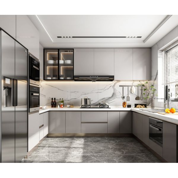 Complete Set Custom Kitchen Cabinets PVC Kitchen Cabinets and Accessories