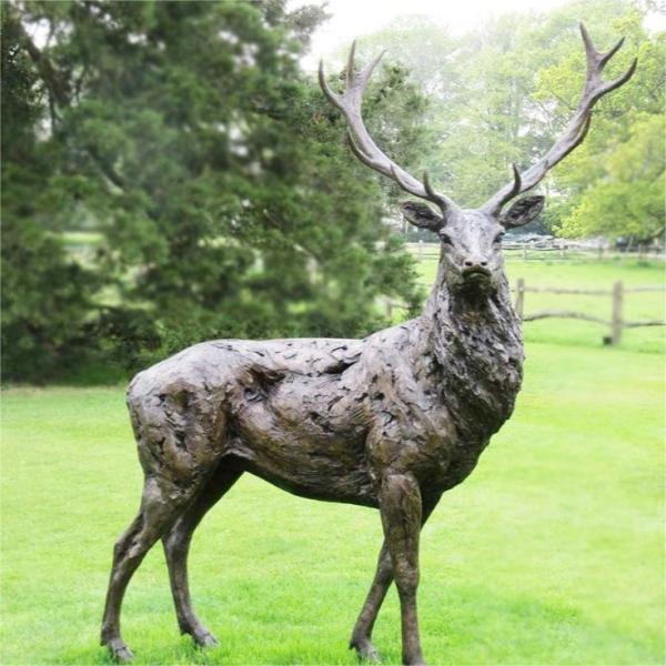 Life Size Bronze Deer Statue with Custom Animal Theme Figurine Cast Using Advanced Technique