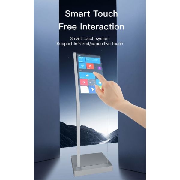 30 inch Vertical Self-luminous OLED LG Transparent Screen TV Advertising Display with PCAP Touch Screen