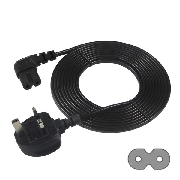 UK Plug to IEC C7 Power Cord 250V 10A PVC Jacket