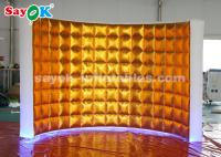 La cabine d'événement montre le mur gonflable de cabine de photo de tissu d'or d'Oxford avec des lumières de LED