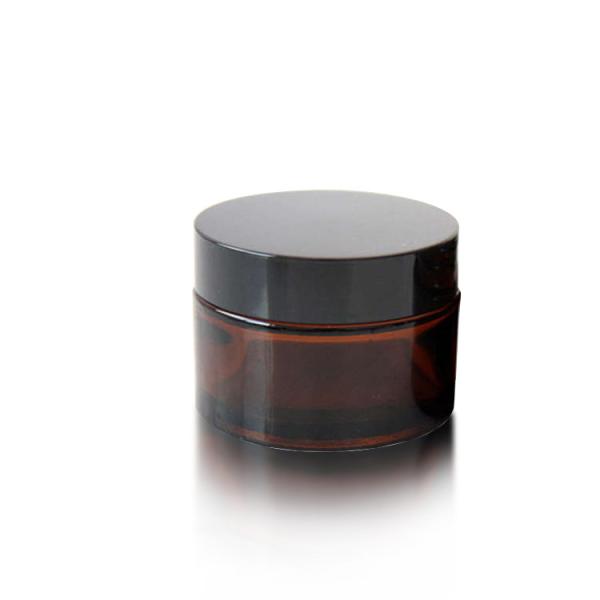 Black Refillable Glass Cream Jars 15g 20g 30g 50g 100g Round Small Amber Glass Jars