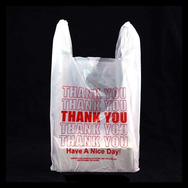 Matte / Glossy Custom Printed T Shirt Bags Disposable Grocery Carry Bag For Retail