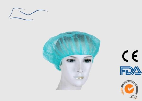 10 / 12G PP Disposable Head Cap For Clinic Blue / White / Green Color