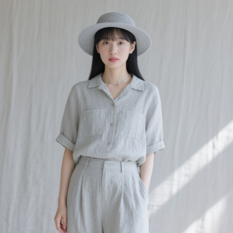 120GSM Eco Friendly Fabric 55% Ramie 45% Adhesive Sustainable Clothing Fabric 140CM Width