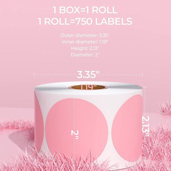 Round Printed Logo Thermal Shipping Label Adhesive Waterproof