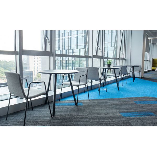 Padded Stackable Meeting Armchair Safe With Architectural Black Metal Frame