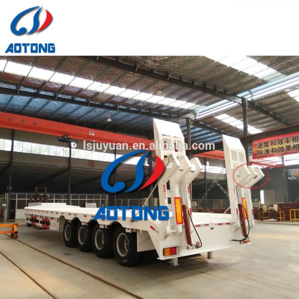 120 Tons Max Payload Drop Deck Lowboy Truck Trailers for Heavy Duty Transportation