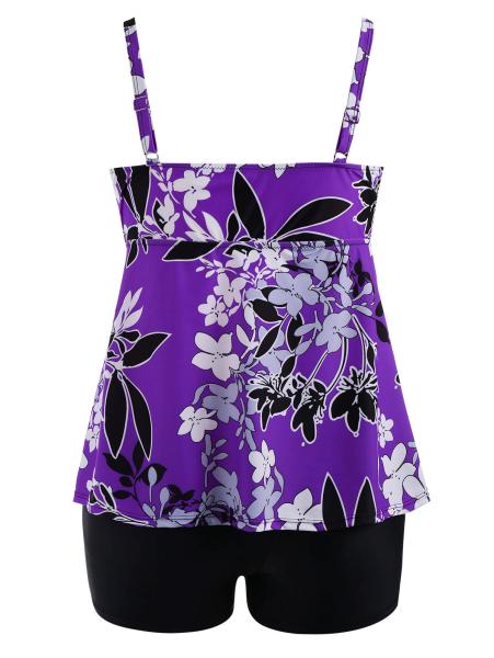 2018 New Plus Size One piece Swimsuit Floral Print Swimsuit Women Push up with